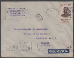 MADAGASCAR - ANTSIRABE - FIANARANTSOA  / 1952 - BOITE MOBILE SUR LETTRE  AVION ==> FRANCE (ref 992) - Covers & Documents