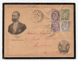 !!! ENTIER POSTAL 5C SAGE AVEC REPIQUAGE HOMMAGE AU PRESIDENT MARTYR - UTILISATION TARDIVE AVEC TYPES BLANCS - Overprinted Covers (before 1995)