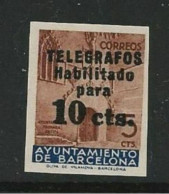 ● SPAGNA 1936  BARCELONA ֎ Edifil **n.° 9s ● Unificato N.° 29 ** ● Varietà : NON Dentellato ● Cat. 140 € Al 5 % ● 1197 ● - Barcelona