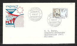 ISLANDE. N°366 De 1967 Sur Enveloppe 1er Jour (FDC). Expo. Internationale De Montréal/Cartographie. - 1967 – Montreal (Kanada)