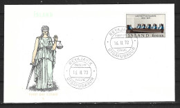 ISLANDE. N°391 De 1970 Sur Enveloppe 1er Jour (FDC). Cour Suprême. - FDC