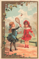 Tennis Badminton * Thème Sport * Raquette Volant Enfants * Chromo Ancien Illustrateur - Tennis