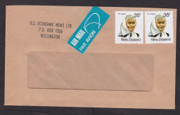 New Zealand: Cover, 2 Stamps, Lady, Woman, Scarf (minor Damage; Backflap Missing) - Brieven En Documenten