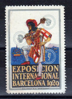 BARCELONE - VIGNETTE EXPOSICION INTERNACIONAL BARCELONA 1929 - Barcelona