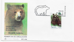 3777  FDC Barcelona ,1996, Fauna Española En Peligro De Extinción , Oso Pardo Cantábrico - FDC