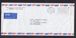 New Zealand: Airmail Cover To Netherlands, 1986, Meter Cancel, Cancel Telephone Courtesy Pays Off (minor Crease) - Cartas & Documentos