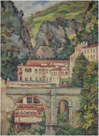 PEINTURE ANCIENNE AMELIE LES BAINS SIGNEE LAVIEUVILLE M. - Huiles