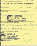 LUXEMBOURG BULLETIN D' AFFRANCHISSEMENT DE LUXEMBOURG POUR MARGAUX ( GIRONDE  ) DE 1981 LETTRE COVER - Briefe U. Dokumente