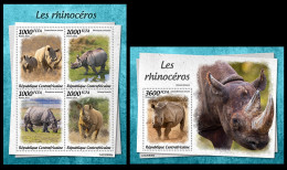 Central Africa  2022 Rhinos. (806) OFFICIAL ISSUE - Neushoorn