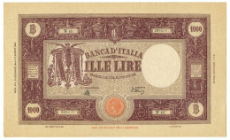 1000 LIRE BARBETTI GRANDE M TESTINA COMMISSARIO INTRONA 30/11/1944 QSPL - Regno D'Italia – Other