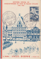 France Carte Et Cachet Tour De France 1953 Lille - Gedenkstempels