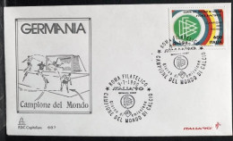 ITALIA REPUBBLICA - FDC CAPITOLIUM - CALCIO SOCCER ANNO 1990 -  AS ROMA - GERMANIA CAMPIONE - ITALIA '90 - FDC