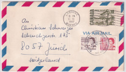 Kanada Buntfrankatur Auf Bedarfsflugpostbrief Gelaufen 1967 Ab LACHINE Kanada Nach ZÜRICH Suisse - Luftpost