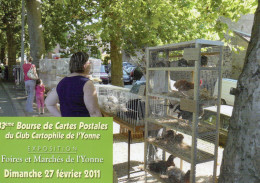 33 Eme BOURSE DE CARTES POSATALES DE L YONNE 27 FEVRIER 2011, EXPOSITION DE VOLATILES COULEUR  REF 9026 POU - Manifestazioni