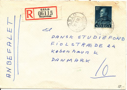 Norway Registered Cover Sent To Denmark Majorstua Oslo 19-1-1966 Single Franked - Covers & Documents