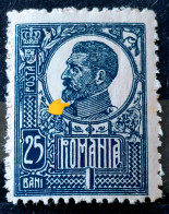 Errors Romania 1920 King Ferdinand 25bani,  Printed With Dot Under Beard Variety Errors Unused Gumn - Errors, Freaks & Oddities (EFO)