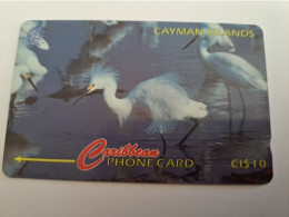 CAYMAN ISLANDS  CI $ 10,-  CAY-13C  CONTROL NR 13CCIC  SNOWY EGRETS      Fine Used Card  ** 13600** - Iles Cayman