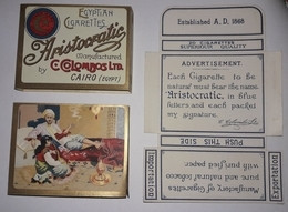 ARISTOCRATIC  C.COLOMBOS LTD.CAIRO MALTA  PACKET OF 20 CIGARETTE - 1920s VERY RARE - - Empty Cigarettes Boxes