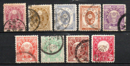 Col33 Asie Japon 1888 N° 78 à 86 Oblitéré Cote : 36,00€ - Used Stamps