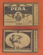 PERA C.COLOMBOS LTD.CAIRO MALTA  PACKET OF 20 CIGARETTE - 1910 VERY RARE - - Empty Cigarettes Boxes