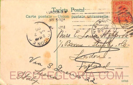 Ad6225 - CUBA - Postal History - POSTCARD To UK Forwarded To ITALY 1907 - Brieven En Documenten