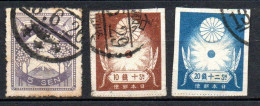 Col33 Asie Japon 1923 N° 180 + 182 & 183 Oblitéré Cote : 10,00€ - Usados