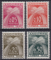 ANDORRE : SERIE TAXE GERBES N° 42/45 NEUVE ** GOMME SANS CHARNIERE - COTE 70 € - Unused Stamps