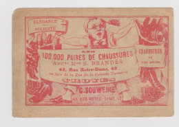 CARTE DE VISITE - G.SOUWEINE  - AU 100.000 PAIRES DE CHAUSSURES - 48 RUE DE NOTRE DAME TROYES - Réf 9 - Visitekaartjes
