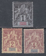 Grande Comore N° 1/3 X Type Groupe Les 3 Valeurs Trace De Charnière Sinon TB - Ongebruikt