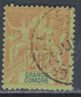 Grande Comore N° 7 O Type Groupe 20 C. Brique Sur Vert Oblitéré Sinon TB - Used Stamps