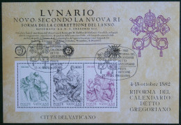 400 Jahre Gregorianischer Kalender 1982 Mi 811-813 BLOCK 4 Yv 734-736 Used Gebruikt Oblitere VATICANO VATICAN VATICAAN - Used Stamps