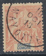 Grande Comore N° 10 O Type Groupe 40 C. Rouge-orange Oblitéré Sinon TB - Gebruikt