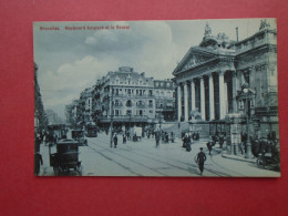 CPA  BRUXELLES  BOULEVARD ANSPACH ET LA BOURSE  ANIMEE    NON VOYAGEE - Avenues, Boulevards