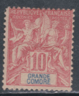 Grande Comore N° 14 X Type Groupe 10 C. Rouge, Trace De Charnière Sinon TB - Unused Stamps