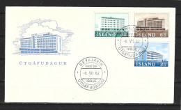 ISLANDE. N°316-8 De 1962 Sur Enveloppe 1er Jour (FDC). Bâtiments Administratifs. - FDC