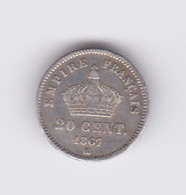 20 Centimes 1867 BB Napoléon III Tête Laurée  TTB à SUP - 20 Centimes