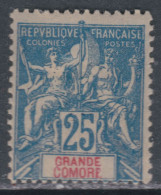 Grande Comore N° 16 X Type Groupe 25 C. Bleu, Trace De Charnière Sinon TB - Unused Stamps