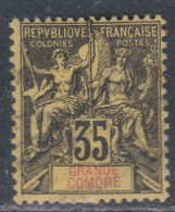 Grande Comore N° 17 X Type Groupe 35 C. Noir Sur Jaune,  Trace De Charnière Sinon TB - Unused Stamps