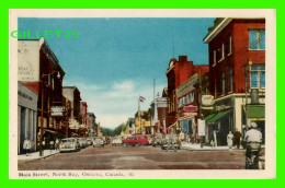 NORTH BAY, ONTARIO - MAIN STREET - ANIMATED OLD CARS - THE PHOTOGELATINE ENGRAVING CO LTD - - North Bay