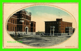 SHERBROOKE, QUEBEC - THE ARMOURY AND ROYAL HOTEL - ANIMATED WITH PEOPLES - WRITTEN IN 1918 - THE VALENTINE & SONS - - Sherbrooke