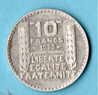 MONNAIE FRANCE . ARGENT 10 FRANCS 1933 TURIN - Réf. N°100M - - 10 Francs