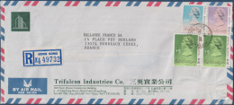 Enveloppe Avec 4 Timbres Effigie De La Reine Elisabeth II, Hong-Kong,  26.09.91 Recommandé - Briefe U. Dokumente