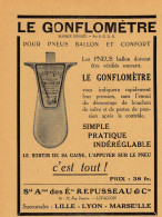 Le Gonflometre Pour Pneus Ballon Et Confort. E.ts Repusseau&C.ie. Advertising 1927 - Advertising