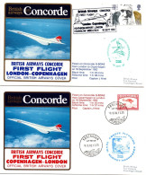 Concorde BA - London Copenhagen Kobenhavn AR 1982 - Primo Volo 1er Vol Flight Erstflug - Copenhague - Cartas & Documentos