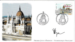 France Fdc 2011 Capitales Européennes Budapest Signé Par L'Artiste - 2010-2019