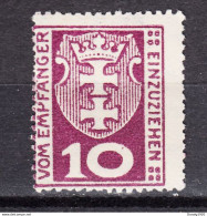 Danzig 1921,Mi.Porto 1a,verschoben Druck,Postfrisch Mit Falz (D2993) - Taxe