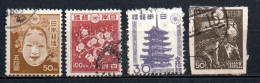 Col33 Asie Japon 1946 N° 360 à 363 Oblitéré Cote : 14,50€ - Used Stamps