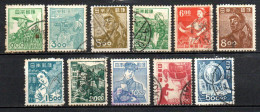 Col33 Asie Japon 1948 N° 392 à 402 Oblitéré Cote : 24,00€ - Used Stamps