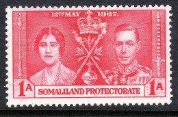 SOMALILAND PROTECTORATE - 1937 CORONATION 1A STAMP FINE MOUNTED MINT MM * SG 90-92 - Somaliland (Protectorate ...-1959)