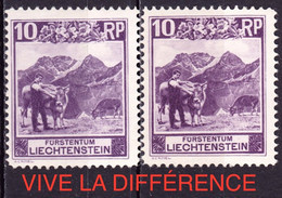 Liechtenstein 1930: Kuh Vache CowZu 86A+B Mi 96A+B Yv 96 Gezähnt Perforé 10 1/2 & 11 1/2 * Falz MLH (Zu CHF 22.00 - 50%) - Koeien